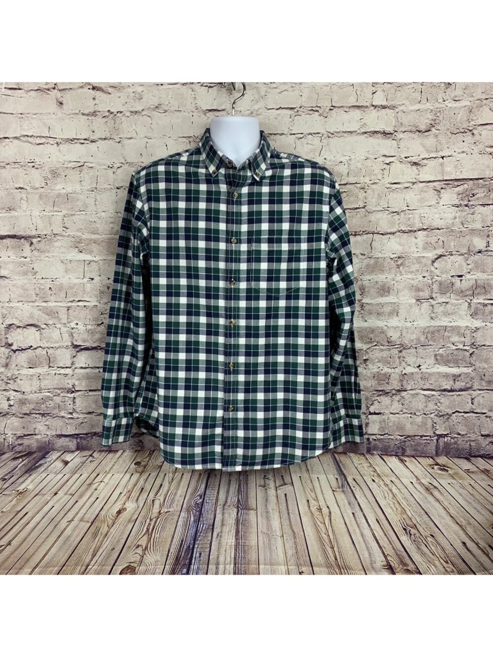 Old Navy Blue Check Flannel Button Long Sleeve Shirt